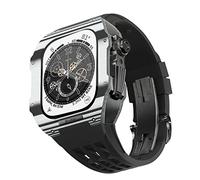 BNCXMO Per banda 8 7 6 5 4 Serie SE 44/45mm, kit di modifica della banda di orologi di lusso, cinturino fluororubber in fibra di carbonio, adatto per l'aggiornamento fai -da -te iwatch