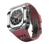 BNCXMO Per banda 8 7 6 5 4 Serie SE 44/45mm, kit di modifica della banda di orologi di lusso, cinturino fluororubber in fibra di carbonio, adatto per l'aggiornamento fai -da -te iwatch