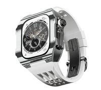 BNCXMO Per banda 8 7 6 5 4 Serie SE 44/45mm, kit di modifica della banda di orologi di lusso, cinturino fluororubber in fibra di carbonio, adatto per l'aggiornamento fai -da -te iwatch