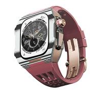 BNCXMO Per banda 8 7 6 SE 5 4 Serie 44mm 45mm Kit Mod Band ， Case in fibra di carbonio Banda di orologi in gomma ， per gli accessori di sostituzione della banda iwatch