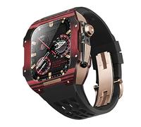 BNCXMO Per banda 8 7 6 SE 5 4 Serie 44mm 45mm Kit Mod Band , Case in fibra di carbonio Banda di orologi in gomma , per gli accessori di sostituzione della banda iwatch
