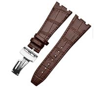 BNCXMO Per cinturini da polso AP 15400 26 mm di orologio da guardia vera in pelle con fibbia di schieramento in acciaio