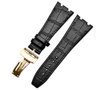 BNCXMO Per cinturini da polso AP 15400 26 mm di orologio da guardia vera in pelle con fibbia di schieramento in acciaio