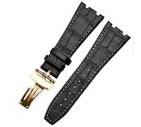 BNCXMO Per cinturini da polso AP 15400 26 mm di orologio da guardia vera in pelle con fibbia di schieramento in acciaio