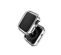 BNCXMO per la fascia d'oro 44 mm 42 mm 40mm 38 mm per la serie i-watch SE/7/6/5/4/3/2/1 COPERCHIO DI SILICONE Protettore+cinghia in metallo (colore: 10 argento, dimensione: 40 mm)