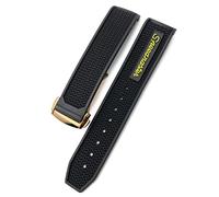 BNCXMO Per una fibbia di distribuzione in acciaio inossidabile cinghia di orologio Omega 20mm 21mm 22mm in silicone in gomma (colore: argento rosso nero, dimensione: 22 mm)