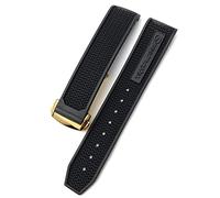 BNCXMO Per una fibbia di distribuzione in acciaio inossidabile cinghia di orologio Omega 20mm 21mm 22mm in silicone in gomma (colore: argento rosso nero, dimensione: 22 mm)