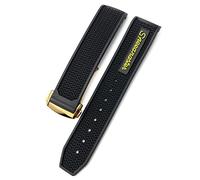 BNCXMO Per una fibbia di distribuzione in acciaio inossidabile cinghia di orologio Omega 20mm 21mm 22mm in silicone in gomma (colore: argento rosso nero, dimensione: 22 mm)