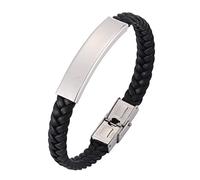 BNCXMO Regali personalizzati Bracciale Bracciale Punk Bracciale maschile maschile Catena del polso inciso da uomo Acciaio inossidabile con chirconi magnetica, senza zirconia