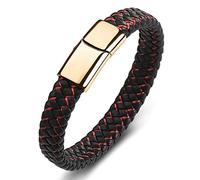 BNCXMO Regali personalizzati Bracciale, braccialetto in acciaio inossidabile bracciale intrecciato da uomo con tela magnetica