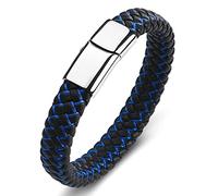 BNCXMO Regali personalizzati Bracciale, braccialetto in acciaio inossidabile bracciale intrecciato da uomo con tela magnetica