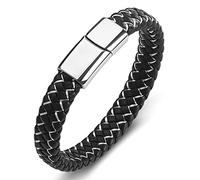 BNCXMO Regali personalizzati Bracciale, braccialetto in acciaio inossidabile bracciale intrecciato da uomo con tela magnetica