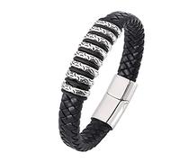 BNCXMO Regali personalizzati Simple Pledge Bracciale Boys Totem Bracciale in acciaio inossidabile bracciale da uomo con chiusura magnetica, lunghezza 20,5 cm, finta, senza zirconia