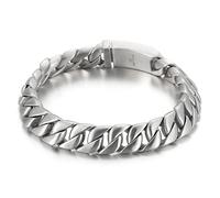 BNCXMO Regalo per braccialetti per braccialetti per bracciale per braccialette in acciaio inossidabile maschile per il marito di coppia, 230x12 mm, acciaio inossidabile, nessuna pietra preziosa.