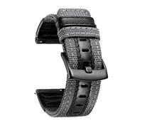 BNCXMO Watch Bands Tessuto di tela classico con cinturini da orologi ibridi in pelle vera cinturini da orologio con fibbia nera 18/20/22mm