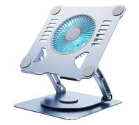 BNEI Supporto per computer portatile, girevole a 360°, ventola di raffreddamento a 180°, altezza regolabile da 5 a 30 cm, laptop fino a 16' (grigio)
