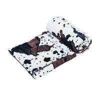BNF Home Coperta in pelliccia sintetica stampata a doppio lato, con stampa animale, mucche