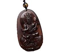 BNfthRT Collana con ciondolo Bodhisattva Pu Yin di ossidiana naturale specie ghiaccio