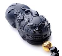 BNfthRT Collana da donna PiXiu maschile con ciondolo in ossidiana naturale