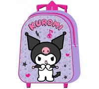 BNG Zaino Asilo KUROMI Trolley Zaino Zainetto Scuola Materna Bambina con Carrello 2 Ruote Kuromi, Lilla