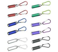 BNGXR 12 pezzi Mini Torcia Led Portachiavi Bambini,Portatile Colorato LED Torcia Portachiavi Luce Torcia Elettrica Pile Multiuso per CampeggioTorcia Portatile in Alluminio con Batterie
