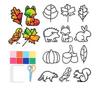 BNGXR 12 pezzi set fai da te per bambini, set fai da te per bambini, fai da te per l'autunno, il Ringraziamento, Natale, Halloween, regalo (animale)