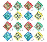 BNGXR 16 portachiavi Tic Tac Toe per bambini, portachiavi Tic Tac Toe, mini Tik Tak Toe, per il compleanno dei bambini, ragazzi, ragazze, regali (giallo, rosso, blu, verde)
