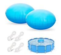 BNGXR 2 cuscini rotondi per piscina, invernali, resistenti all'inverno, 120 x 120 cm, gonfiabili, accessori per piscina invernali, con valvola di sicurezza