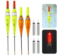 BNGXR 4 Pezzi Galleggiante da Pesca, Galleggiante Pesca Set, 6 g/10 g LED Galleggianti da Pesca, con sensore Gravity e Base in Metallo, per la Pesca in Lago, Fiume o Stagno