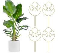 BNGXR 4 Pezzi Pali di Supporto per Piante, Supporto per Piante a Forma di Foglia Supporti Monstera Deliciosa Supporti per Metallo in Vaso per Pomodoro, Rampicanti Fiore, Peonie, Vite