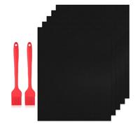 BNGXR 5 Pezzi BBQ Griglia Tappetini, Tappetino Barbecue Resistente al Calore Antiaderente, Riutilizzabili Tappeto, Senza-PFOA, Facile da Pulire, per Griglia a Gas Carbone Forno Elettrica (50x40)