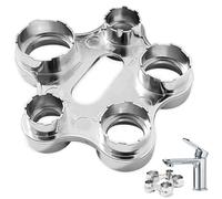 BNGXR Chiave inglese 6 in 1, aeratore per rubinetto, chiave di montaggio aeratore, chiave di servizio, strumento di riparazione idraulico, compatibile per il montaggio e lo smontaggio (argento)