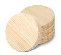 BNGXR Dischi Rotondi in Legno 4 Pezzi, Diametro 10 cm, Spessore 20 mm, Cerchi Tondo Grezzi, Fette Rotonde per DIY Artisanat, Pittura, Intagliare