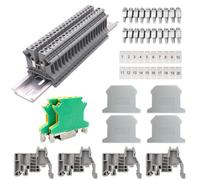 BNGXR Kit di Morsettiere Su Guida DIN,UK-2.5 Universale Morsettiera Distribuzione,Striscia di Marcatura Morsettiera Elettrica per Trasformazione di Circuiti Progetti di automazione elettrica