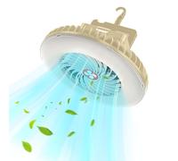 BNGXR Lampada da Campeggio con Ventilatore, Lampada LED Ventilatore Portatile a Soffitto USB Ricaricabile, Forte Adsorbimento Magnetico e Gancio di Sospensione, 3 livelli Velocità del Vento (bianco)