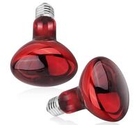 BNGXR Lampada Infrarossi Riscaldante, 2 Pezzi Reptile Lampadine Riscaldanti, 100W Lampada Termica a Infrarossi, Luce di Riscaldamento per Tartarughe Lucertole, Rettili e Anfibi, Rosso, 220V