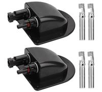 BNGXR Passacavo Solare, 2 Pezzi Impermeabile Passacavo per Tetto Passacavo Pannello Solare ABS con Doppio Ingresso Cavo Collegamento Solare Tetto Trasportano per Barche Roulotte (Nero)