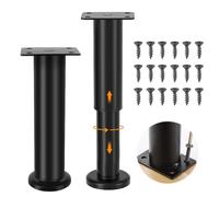BNGXR Piedini per mobili regolabili in altezza con base,in acciaio laminato a freddo,18-30cm Piedini Regolabili per Mobili,Gambe in Metallo,per in acciaio per divano,armadio（2 pcs）