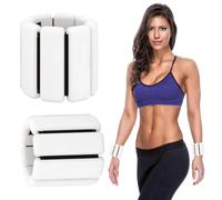 BNGXR Polso Regolabile Peso della Caviglia, Pesi Polso Indossabili, Superficie in Silicone Braccialetto, Pesi per Gambe, per Esercizio Camminare Jogging Yoga Aerobica Nuoto e Fitness (Bianco)