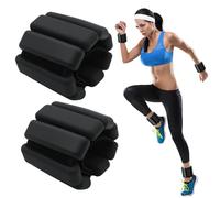 BNGXR Polso Regolabile Peso della Caviglia, Pesi Polso Indossabili, Superficie in Silicone Braccialetto, Pesi per Gambe, per Esercizio Camminare Jogging Yoga Aerobica Nuoto e Fitness (Nero)