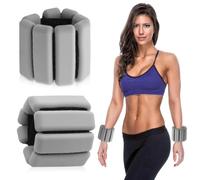 BNGXR Polso Regolabile Peso della Caviglia, Pesi Polso Indossabili, Superficie in Silicone Braccialetto, Pesi per Gambe, per Esercizio Camminare Jogging Yoga Aerobica Nuoto e Fitness (Grigio)