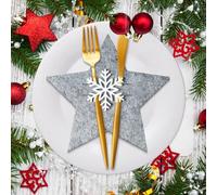 BNGXR Portaposate in Feltro di Natale, 12 Pezzi Portaposate Albero di Natale, Tasca per le Posate Albero di Natale Decorazione per albero di Natale, portaposate