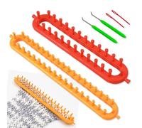 BNGXR Set di telai per maglieria,Modelli per Maglieria a Telaio Set di Telai per Maglieria Lunghi in Plastica Adatto Principianti per Fai Da Te Sciarpa di Lana Cappello Filato