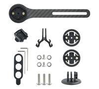 BNGXR Supporto per computer da bicicletta, supporto per computer, supporto integrato per bicicletta compatibile con Garmin Edge Bryton in fibra di carbonio per manubrio integrato Gopro Mount Headlight