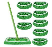 BNGXR Sweeper Mop,8 pezzi Panni riutilizzabili per mop,Verde Panni Mop pastiglie per la pulizia compatibili con Sweeper panno lavabile per uso bagnato e secco