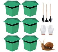 BNGXR Trappola per Lumache, Set di 6 Riutilizzabile Trappole per Lumache Biologiche, Trappole Lumache per Giardino con Guanti, Pala, Verde