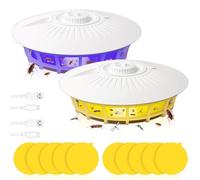 BNGXR Trappola per pulci,Dome Flea Trap with 10 Sticky Discs,Odorless Cleaner and Flea Killer Trap Pad,Trappola elettrica per pulci lampada,trappola per le pulci per tappeti, biancheria