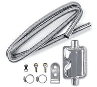 BNGXR Tubo Scarico per Generatore, 200cm Tubo di Scarico in Acciaio Inossidabile Kit di Riscaldamento Auto per Riscaldatori Diesel ad Aria di Parcheggio con Silenziatore Due Morsetti Acciaio