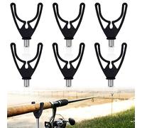 BNGXR U-Testa Canna Pesca, 6 Pezzi Baccelli da Pesca Staffa Supporti per Canna da Pesca Testa di Plastica Rod Butt Rests Carpa Poggia Canna Pesca per Tutti i baccelli da Pesca (Nero)