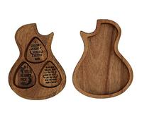 Bnineteenteam 3 Pezzi Plettro per Chitarra in Legno, Plettro per Chitarra A Forma di Plettro Contenitore per Plettro con Supporto per Custodia per Chitarra